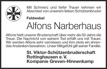 Anzeige von Alfons Narberhaus von OM-Medien