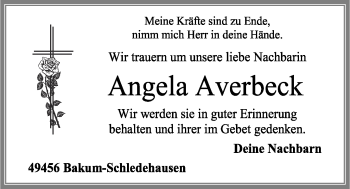 Anzeige von Angela Averbeck von OM-Medien