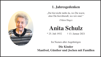 Anzeige von Anita Schulz von OM-Medien