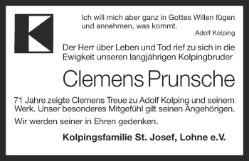 Anzeige von Clemens Prunsche von OM-Medien