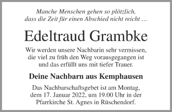 Anzeige von Edeltraud Grambke von OM-Medien