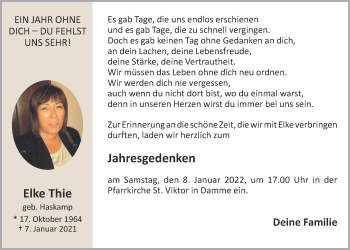 Anzeige von Elke Thie von OM-Medien