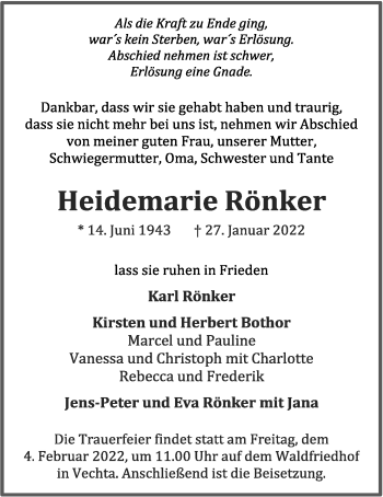 Anzeige von Heidemarie Könker von OM-Medien