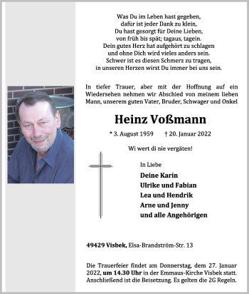 Anzeige von Heinz Voßmann von OM-Medien