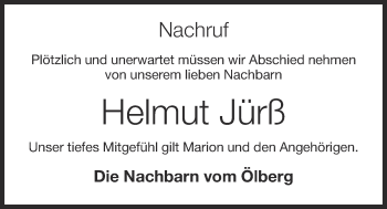 Anzeige von Helmut Jürß von OM-Medien