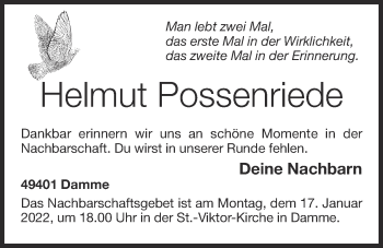 Anzeige von Helmut Possenriede von OM-Medien