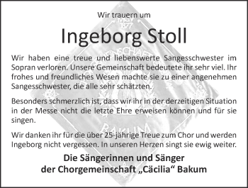 Anzeige von Ingeborg Stoll von OM-Medien