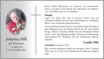 Anzeige von Johanna Pille von OM-Medien