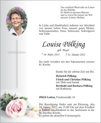 Anzeige von Louise Pölking von OM-Medien