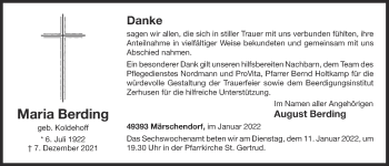 Anzeige von Maria Berding von OM-Medien