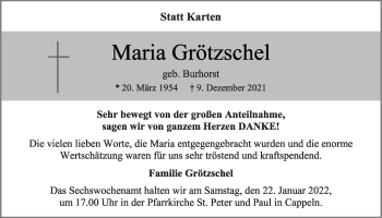 Anzeige von Maria Grötzschel von OM-Medien