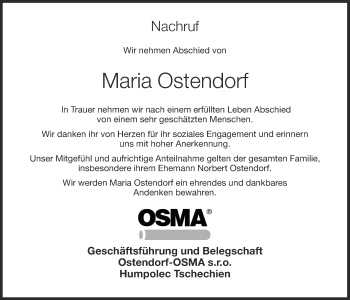 Anzeige von Maria Ostendorf von OM-Medien