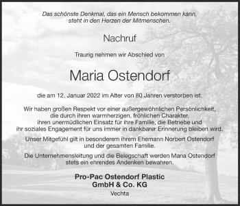 Anzeige von Maria Ostendorf von OM-Medien