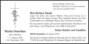 Anzeige von Maria Osterhus von OM-Medien