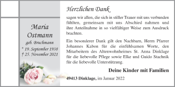 Anzeige von Maria Ostmann von OM-Medien
