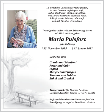Anzeige von Maria Pulsfort von OM-Medien