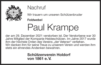 Anzeige von Paul Krampe von OM-Medien