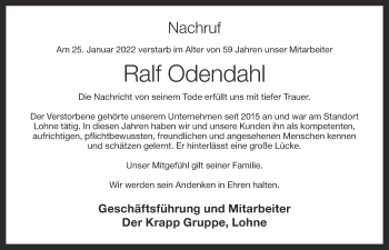 Anzeige von Ralf Odendahl von OM-Medien