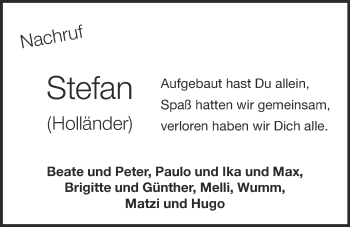 Anzeige von Stefan Willems von OM-Medien