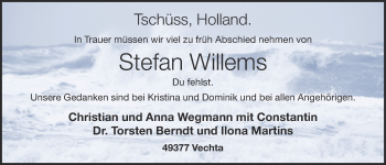 Anzeige von Stefan Willems von OM-Medien