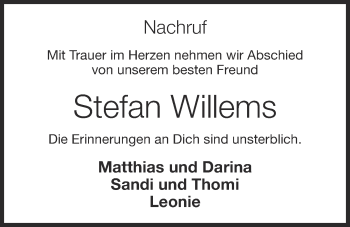 Anzeige von Stefan Willems von OM-Medien