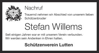 Anzeige von Stefan Willems von OM-Medien