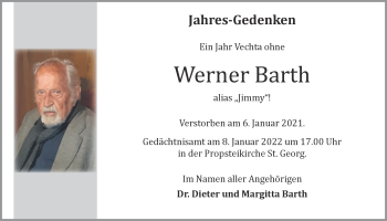 Anzeige von Werner Barth von OM-Medien