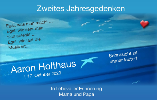 Anzeige von Aaron Holthaus von OM-Medien