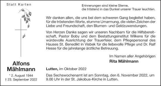 Anzeige von Alfons Mählmann von OM-Medien