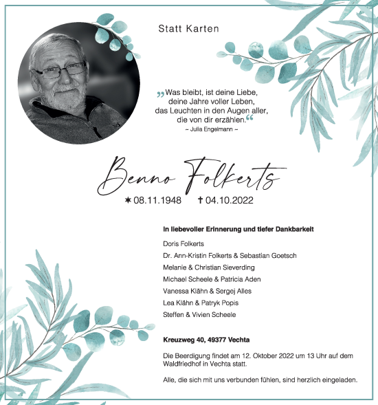 Anzeige von Benno Folkerts von OM-Medien