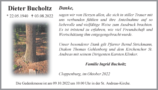 Anzeige von Dieter Buchholtz von OM-Medien