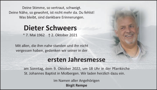 Anzeige von Dieter Schweers von OM-Medien