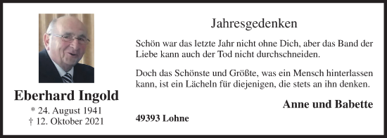 Anzeige von Eberhard Ingold von OM-Medien
