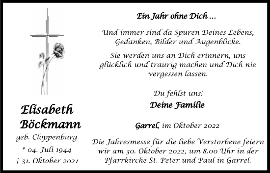 Anzeige von Elisabeth Böckmann von OM-Medien