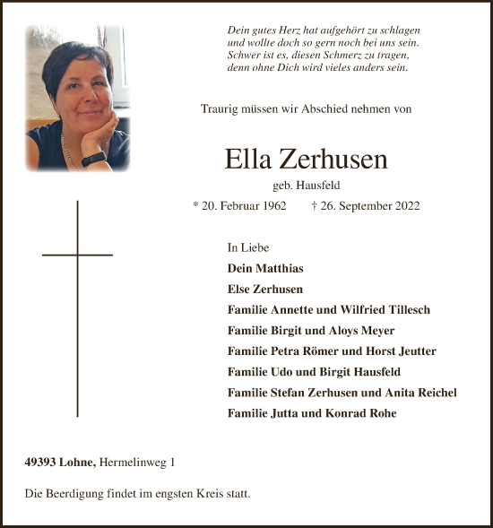 Anzeige von Ella Zerhusen von OM-Medien