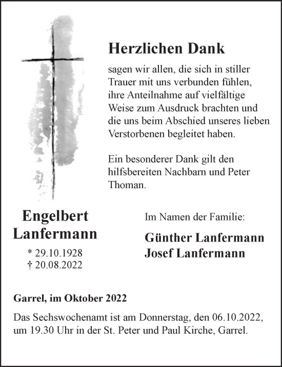 Anzeige von Engelbert Lanfermann von OM-Medien