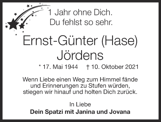 Anzeige von Ernst-Günter Jördens von OM-Medien