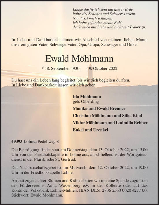 Anzeige von Ewald Möhlmann von OM-Medien