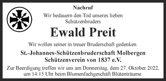 Anzeige von Ewald Preit von OM-Medien