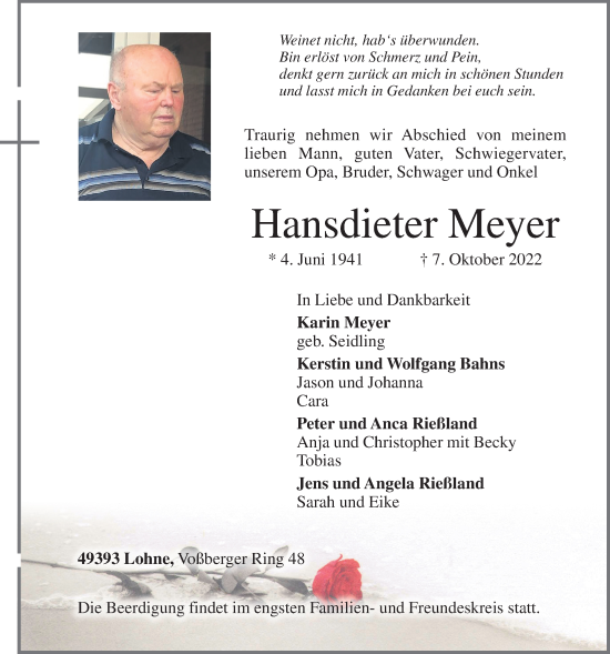 Anzeige von Hansdieter Meyer von OM-Medien