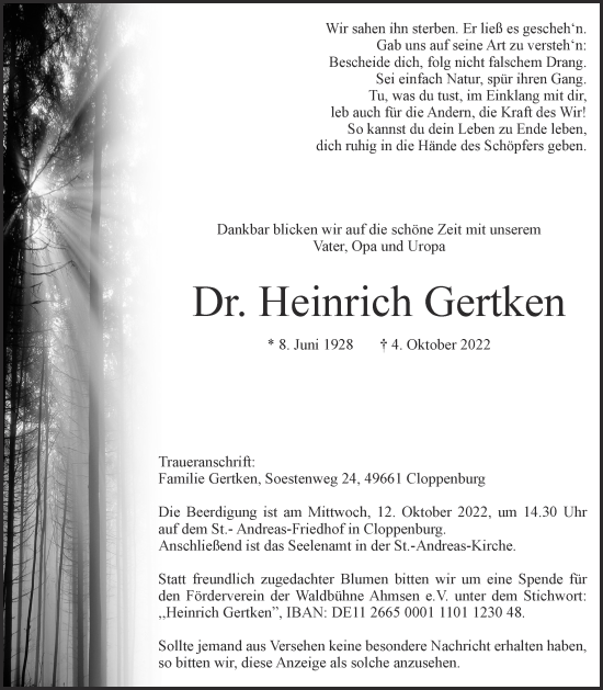 Anzeige von Heinrich Gertken von OM-Medien