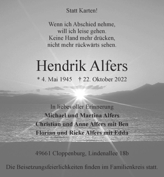 Anzeige von Hendrik Alfers von OM-Medien