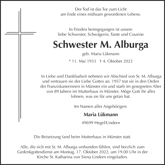 Anzeige von Maria Lükmann von OM-Medien