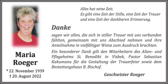 Anzeige von Maria Roeger von OM-Medien