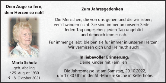 Anzeige von Maria Scholz von OM-Medien