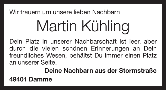 Anzeige von Martin Kühling von OM-Medien