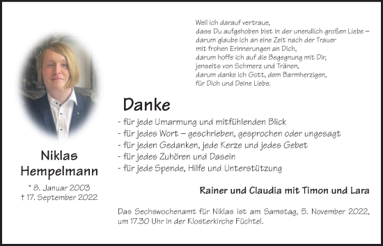 Anzeige von Niklas Hempelmann von OM-Medien