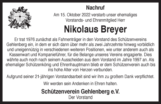 Anzeige von Nikolaus Breyer von OM-Medien