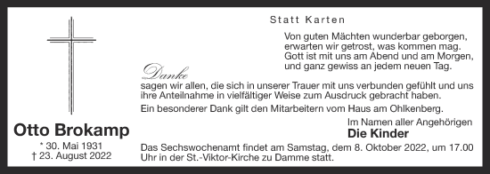 Anzeige von Otto Brokamp von OM-Medien