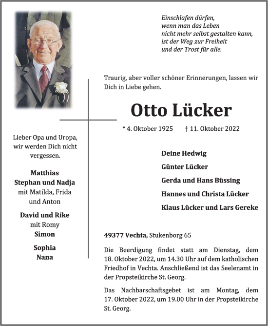 Anzeige von Otto Lücker von OM-Medien